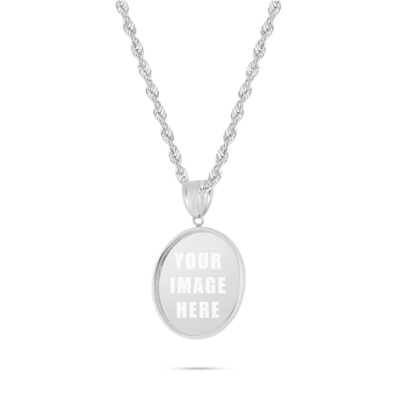 14K Gold Small Flat Picture Pendant