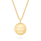 14K Gold Small Flat Picture Pendant