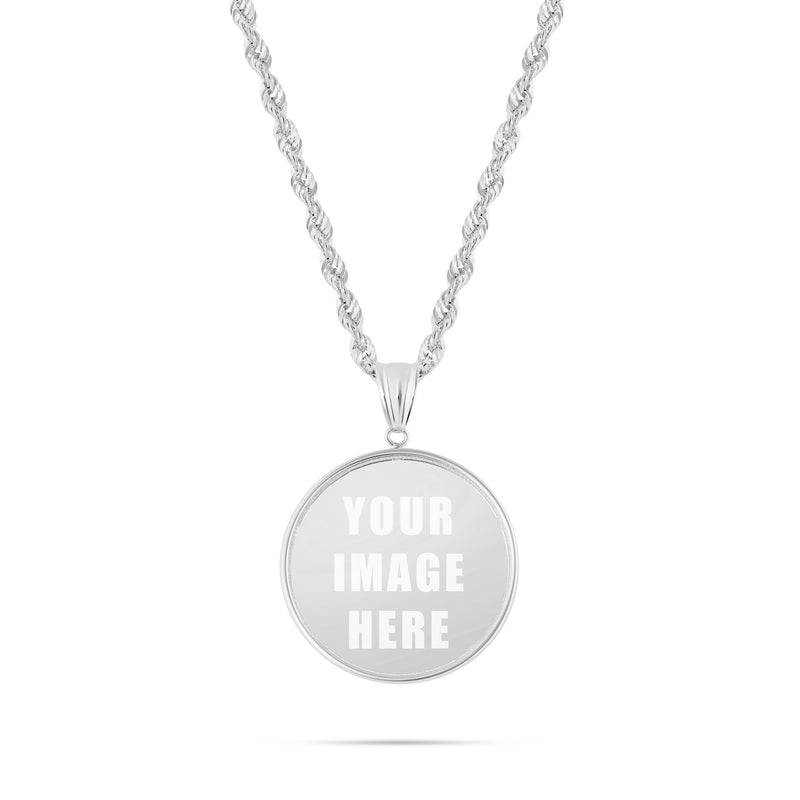 14K Gold Small Flat Picture Pendant