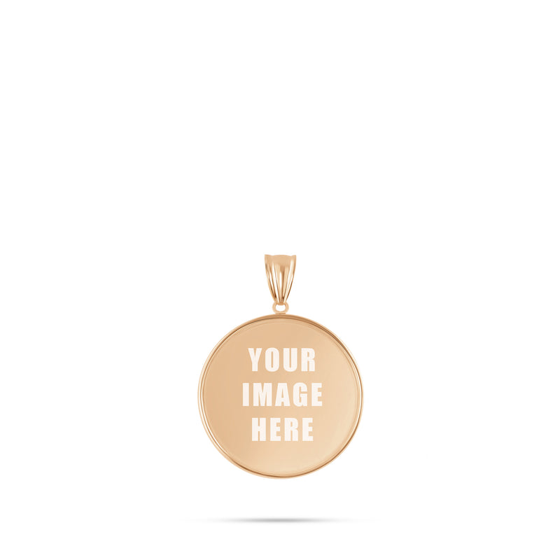 14K Gold Small Flat Picture Pendant