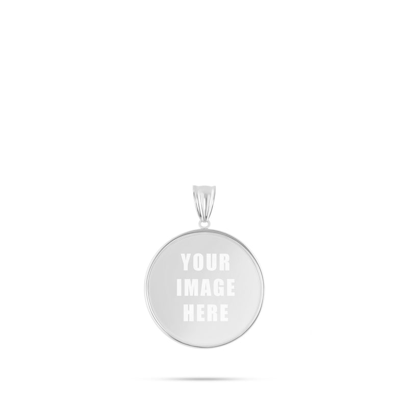 14K Gold Small Flat Picture Pendant