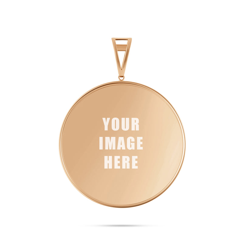 14K Gold Large Picture Pendant
