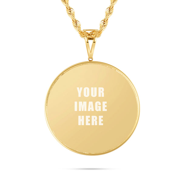 14K Gold Large Picture Pendant