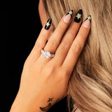 14K White Gold Half Eternity Cluster Diamond Ring
