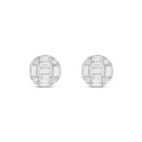 14K White Gold Baguette Diamond Stud Earrings