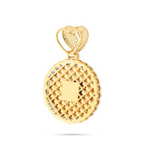 10K Yellow Gold Broken Heart Diamond Picture Pendant