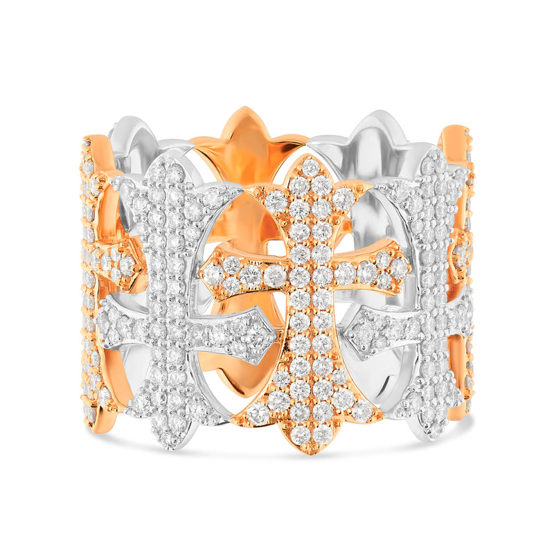 10K Gold diamond Cross Ring