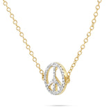 14k Yellow Gold 0.10ct Diamond Peace Sign Pendant