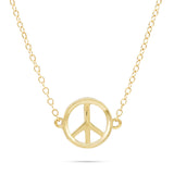 14k Yellow Gold 0.10ct Diamond Peace Sign Pendant