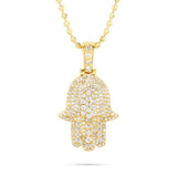 10k Gold and Diamond Hamsa Pendant 1.06ctw