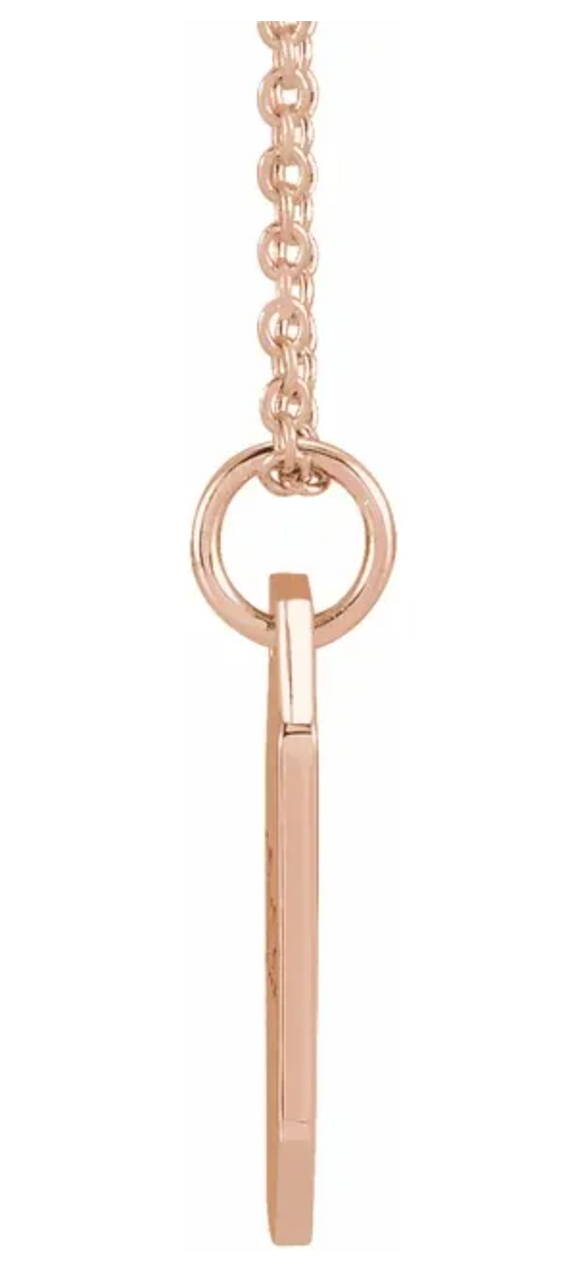 10k Gold Engravable Dog Tag Pendant