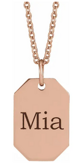 10k Gold Engravable Dog Tag Pendant