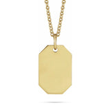 10k Gold Engravable Dog Tag Pendant