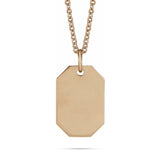 10k Gold Engravable Dog Tag Pendant