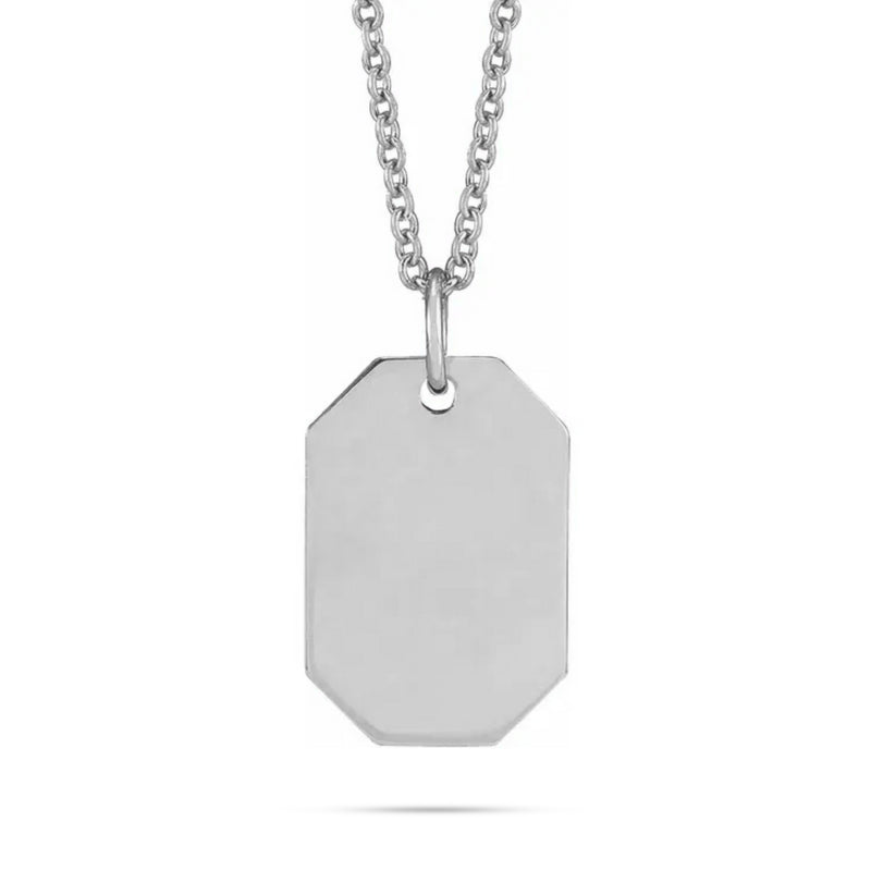 10k Gold Engravable Dog Tag Pendant