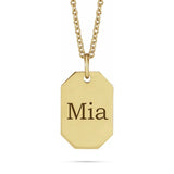 10k Gold Engravable Dog Tag Pendant