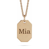 10k Gold Engravable Dog Tag Pendant