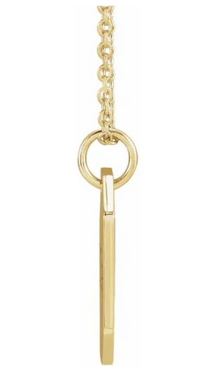 14k Gold Engravable Dog Tag Pendant