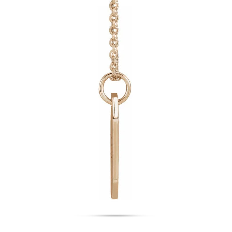 10k Gold Engravable Dog Tag Pendant