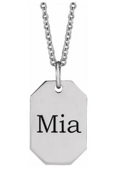 10k Gold Engravable Dog Tag Pendant