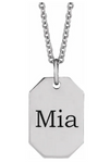 14k Gold Engravable Dog Tag Pendant