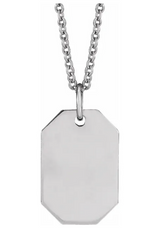 10k Gold Engravable Dog Tag Pendant