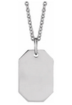 14k Gold Engravable Dog Tag Pendant