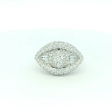 14 Karat White Gold Diamond Eye Ring