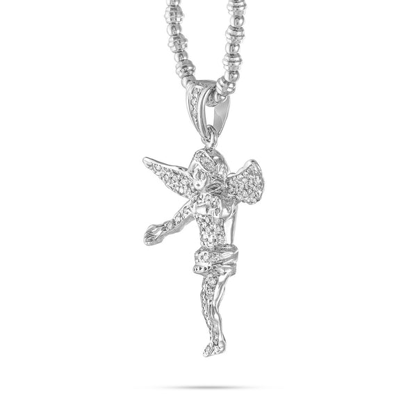 10k White Gold 1.25ct Diamond Angel Pendant