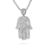 10k White Gold 5.5ct Diamond Hamsa Pendant