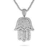 10k White Gold 5.5ct Diamond Hamsa Pendant