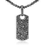 10k Black Gold 3ct Diamond Dog Tag Pendant