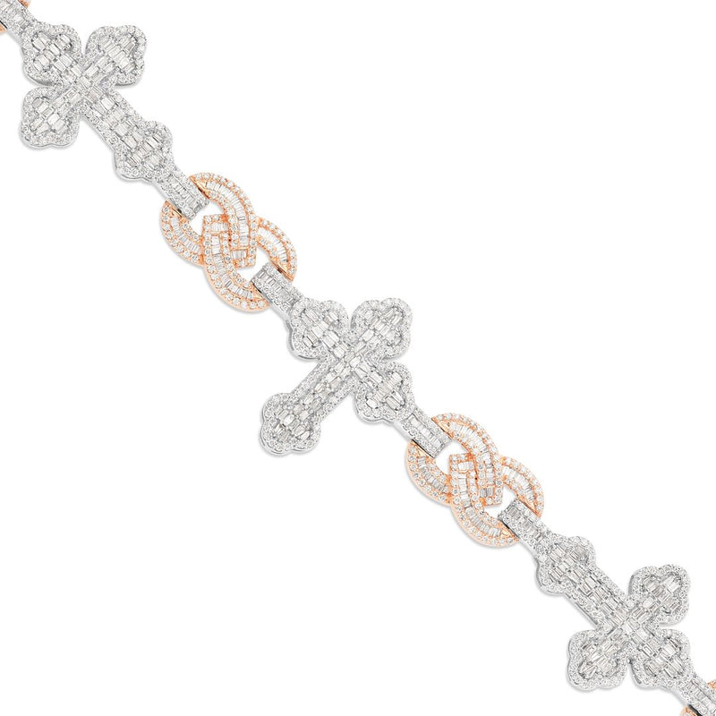 9,5ct Two-Tone Cross Diamond Infinity Bracelet