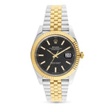 Rolex DateJust Black Stick Dial with Two-Tone Jubilee Bracelet 126333