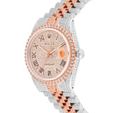 Full Diamond Two Tone Gold  Rolex DateJust Rose Diamond Dial