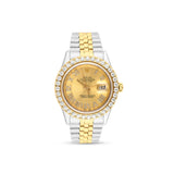 Men's Diamond Watch Rolex DateJust 36mm Two-Tone; Champagne Dial