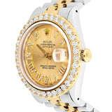 Men's Diamond Watch Rolex DateJust 36mm Two-Tone; Champagne Dial