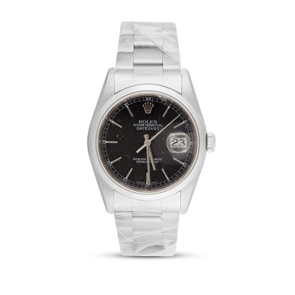 Rolex DateJust 36 mm with Oyster Bracelet & Black Dash Dial; 16200