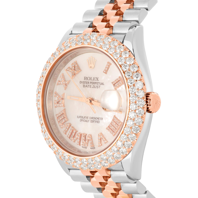 Two-Tone Rolex DateJust 36 mm with Mother Of Pearl Dial & Two-Row Diamond Bezel
