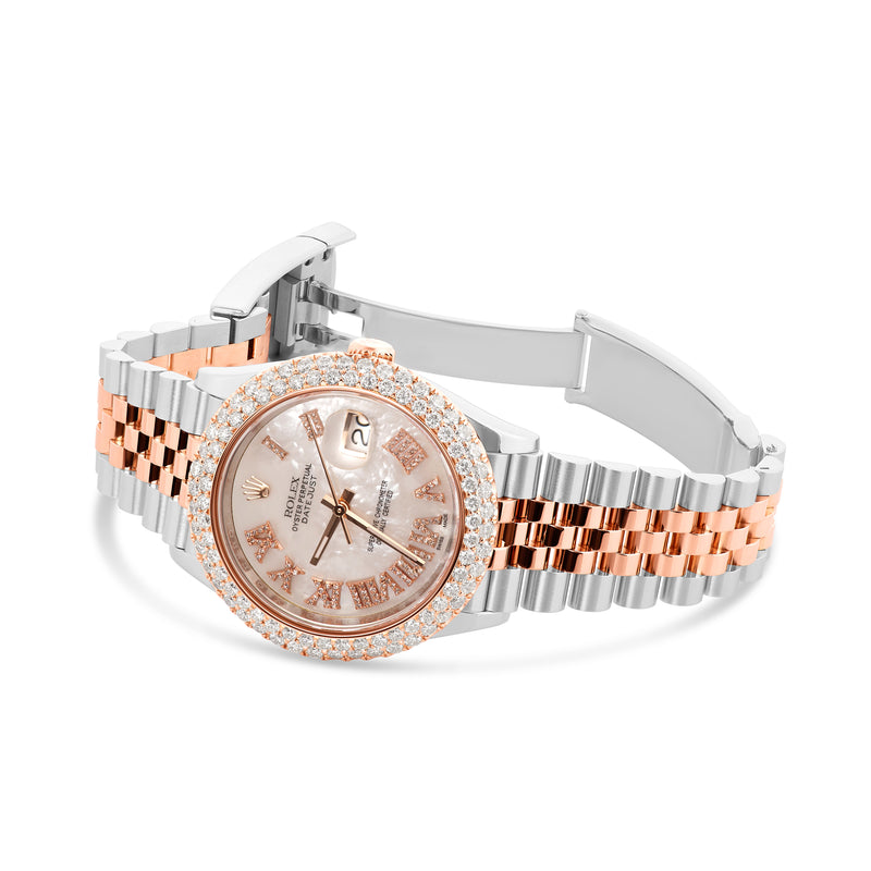 Two-Tone Rolex DateJust 36 mm with Mother Of Pearl Dial & Two-Row Diamond Bezel