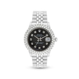 Rolex DateJust 36 mm with Black Dial & Two-Row Diamond Bezel; 16200
