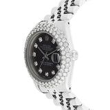Rolex DateJust 36 mm with Black Dial & Two-Row Diamond Bezel; 16200