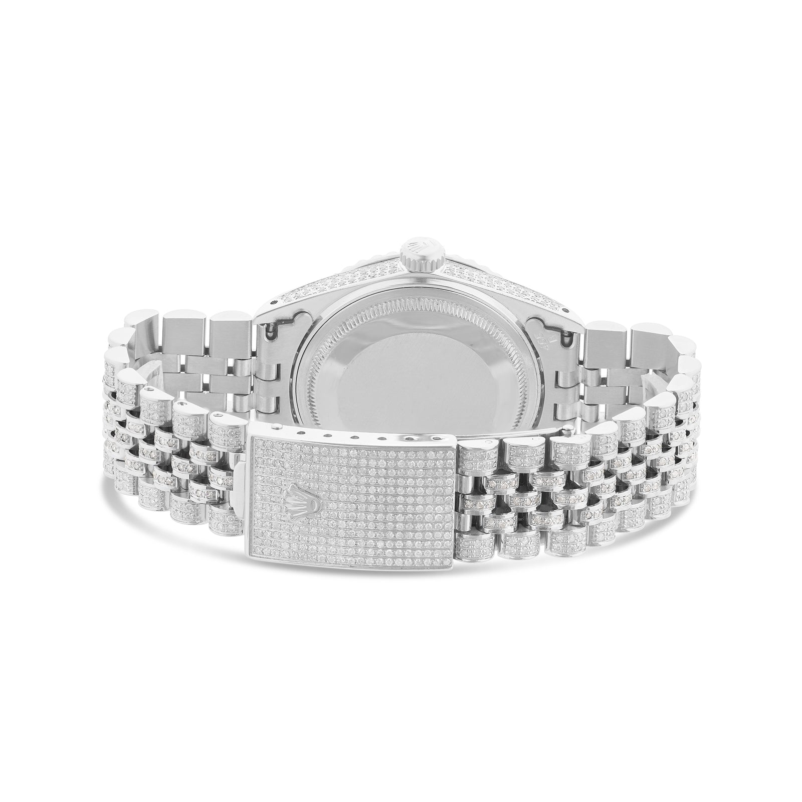 ホワイトダイアモンド Full Diamond White Gold 36MM Rolex DateJust Silver Diamond Dial