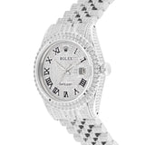 Full Diamond White Gold 36MM Rolex DateJust Silver Diamond Dial