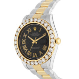Rolex DateJust 41 mm with Black Diamond Dial with Two-Tone Oyster Bracelet; 116333