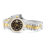 Rolex DateJust Two-Tone Oyster 36 mm; Black Arabic Diamond Dial