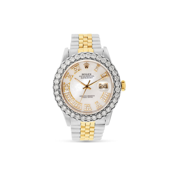 Rolex DateJust 36 mm Mother of Pearl Dial & Diamond Bezel