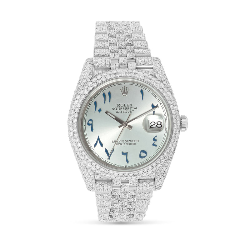 Full Diamond 41 mm Rolex DeteJust Jubilee