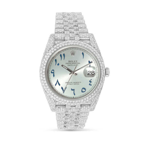 Full Diamond 41 mm Rolex DeteJust Jubilee – SHYNE JEWELERS