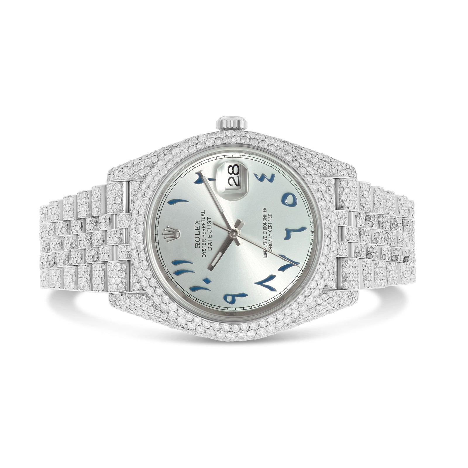 Full Diamond 41 mm Rolex DeteJust Jubilee – SHYNE JEWELERS